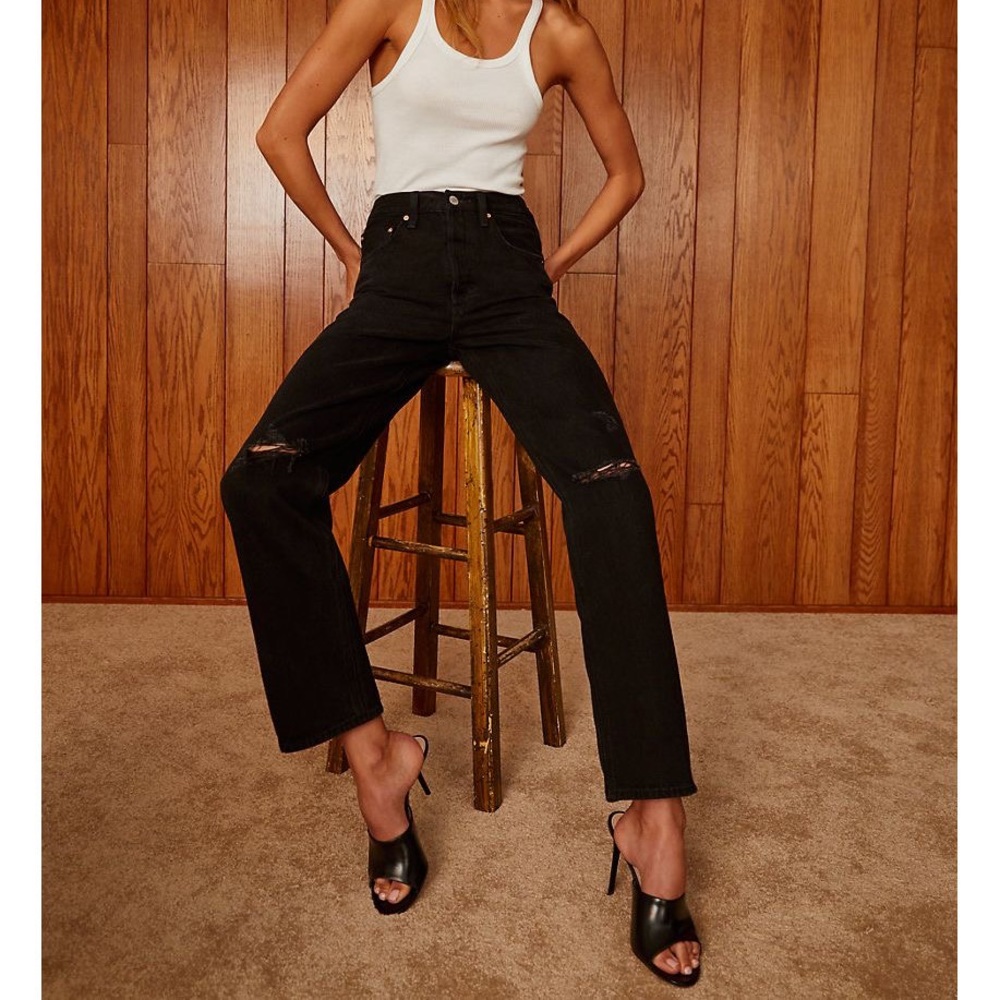 Aritzia Black Straight Leg Jeans
